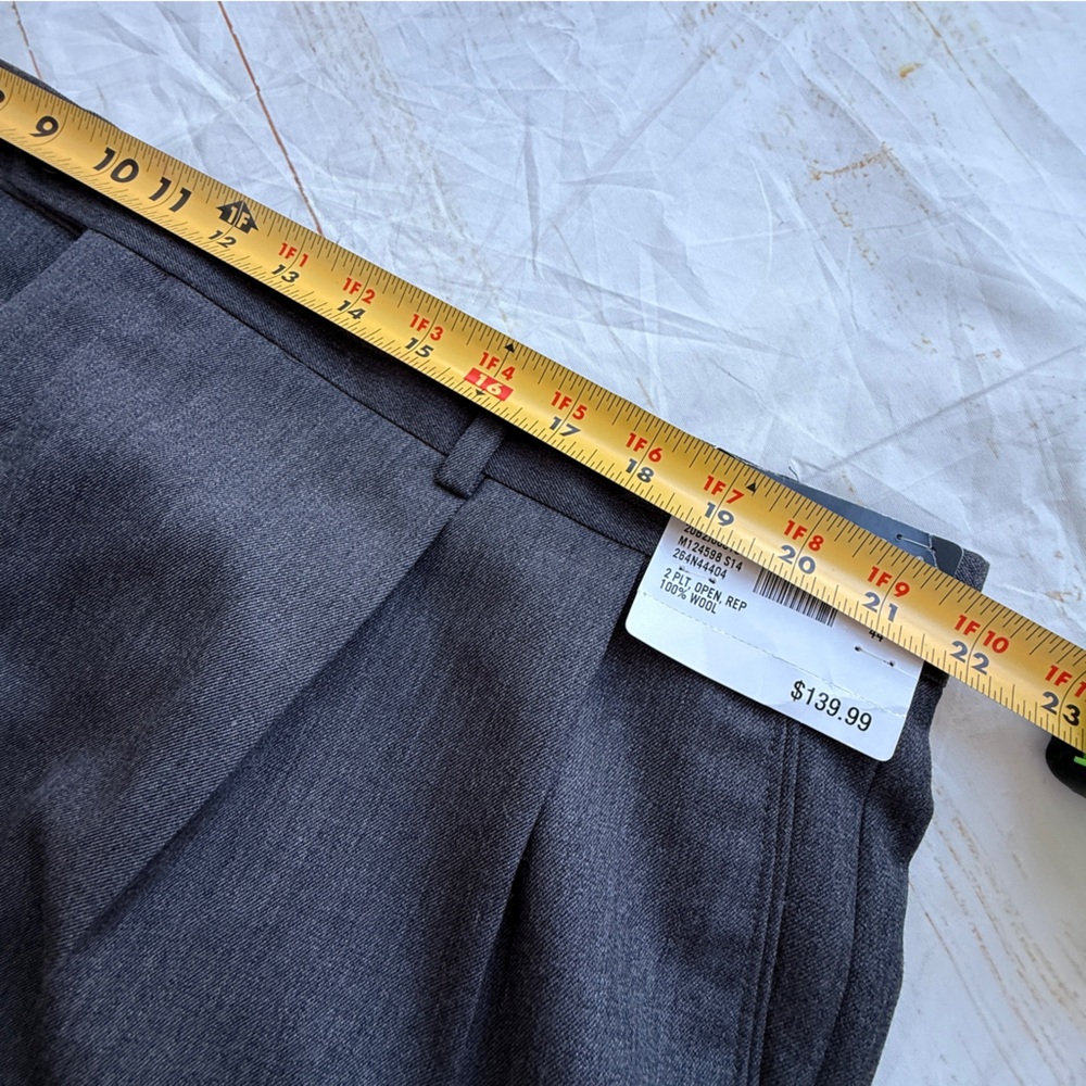 Joseph & Feiss Charcoal Gray Dress Pants | Men’s 44R | NWT | Unfinished Hem - Picture 5 of 9